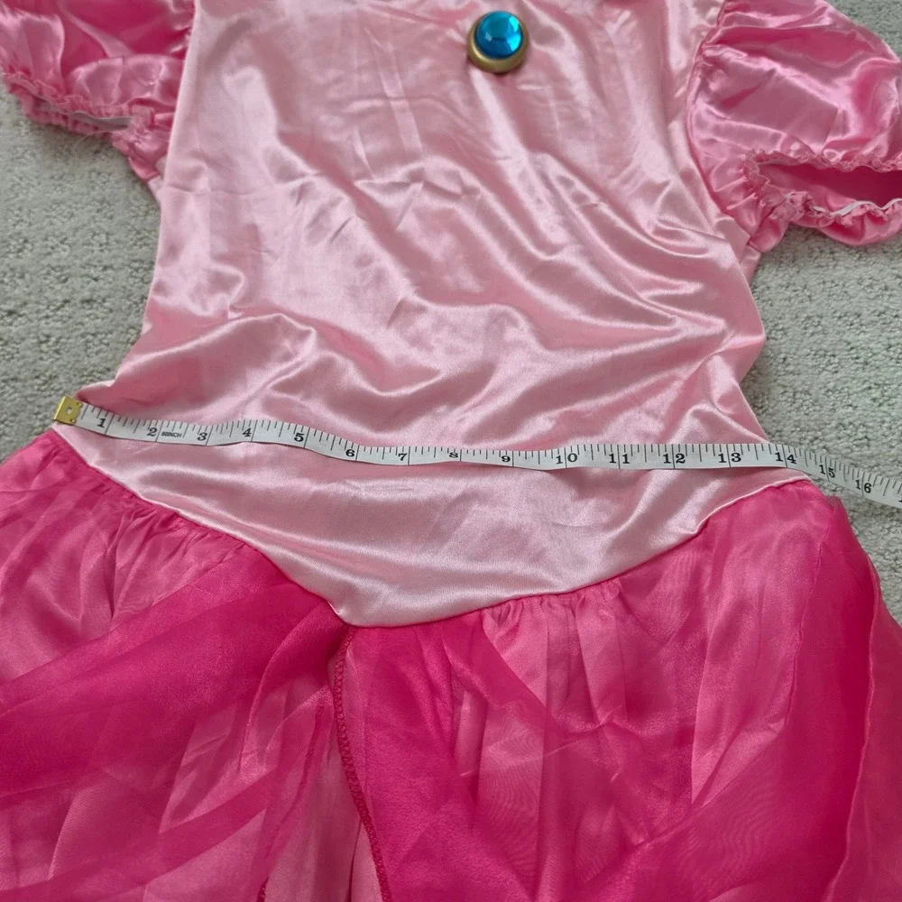 Nintendo Super Mario Princess Peach Costume Dress Pink Girls size Large 12-14